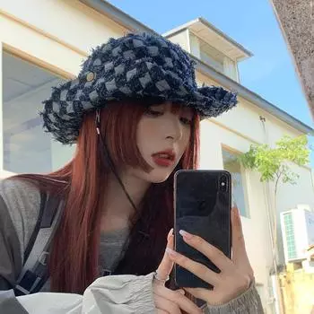 Шляпа ковбоя в стиле вестерн для детей, весна и осень, новинка для путешествий, солнцезащитный крем с грубыми краями, шляпа-ведро для улицы, солнцезащитная шляпа для прилива M56-58cm