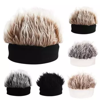 Шляпа Красивый Парик Моделирование Короткие Волосы Ретро Хип-Хоп Ложка Без Сахара Кожа Дыни Черная Банда Хозяин One Size