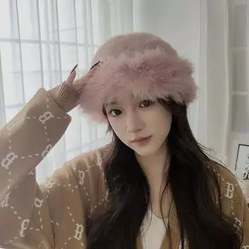 шляпа модистки новая симпатичная шапка осень и зима холодная шапка детская уличная монгольская шапка утолщенная теплая шапка искусственный мех кролика плюшевая снежная шапка one size хаки