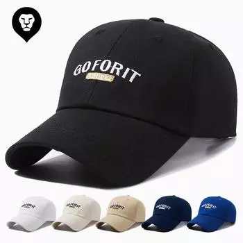 Шляпа Мужская и женская кепка, одинаковая Вышитые буквы GOFORIT Кепка от солнца Весенне-осенняя бейсболка с жестким верхом Adjustable белый