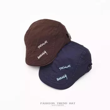 Шляпа Мужская кепка-берет Летняя мода Tide England Art Женские модели Tide Весна и осень Шляпа с язычком утки M56-58cm темно-серого