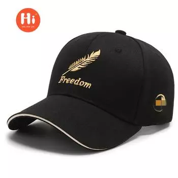 Шляпа мужская корейская версия модная брендовая кепка новая модная универсальная повседневная козырек уличная бейсболка с перьями женская adjustable белый