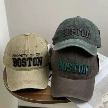 Шляпа Мужская модная летняя кепка Женская модная брендовая ретро-бейсболка с вышитыми старыми буквами Повседневная шляпа от солнца M56-58cm серый