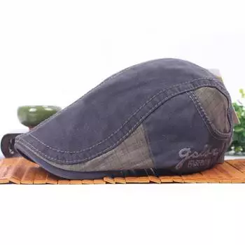 Шляпа мужская женская хлопковая солнцезащитная шляпа сезонная дорожная шляпа вперед простая берет кепка Adjustable серый