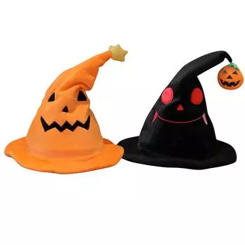 Шляпа на Хэллоуин Маленькая шляпа дьявола Милый призрак Реквизит Украшения Плюшевая игрушка One Size чёрный