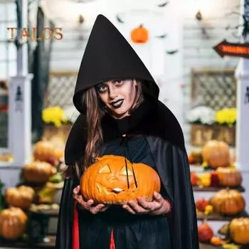 Шляпа на Хэллоуин в стиле ретро-стимпанк, косплей-шляпа, на шнуровке, шапка-шаль, колдунья, ролевая игра, дом с привидениями, карнавальный костюм для вечеринки чёрный