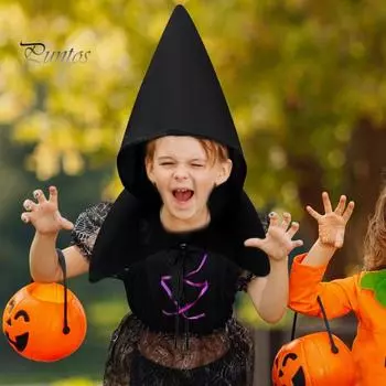 Шляпа на Хэллоуин в стиле ретро-стимпанк, косплей-шляпа, на шнуровке, шапка-шаль, колдунья, ролевая игра, дом с привидениями, карнавальный костюм для вечеринки чёрный