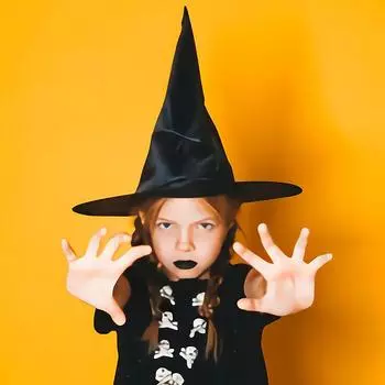 Шляпа на Хеллоуин Черная полиэстеровая тафта Шляпа волшебника Макияж Костюм Реквизит Волшебная шляпа ведьмы из Гарри Поттера