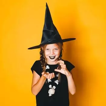 Шляпа на Хеллоуин Черная полиэстеровая тафта Шляпа волшебника Макияж Костюм Реквизит Волшебная шляпа ведьмы из Гарри Поттера