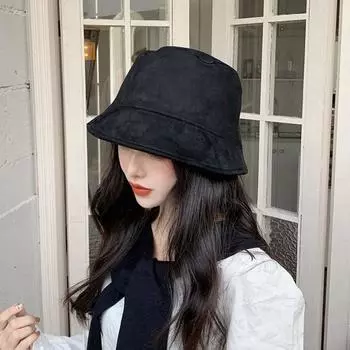 Шляпа от солнца из искусственной замши для женщин и мужчин, зимняя шапка унисекс, шляпа-ведро, однотонная рыбацкая шапка, головной убор