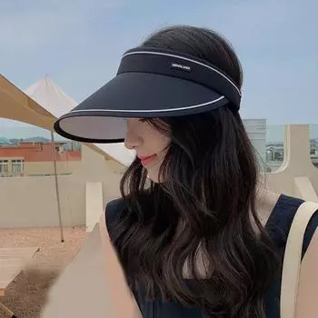 Шляпа от солнца, модная поглощающая пот лента, легкая шляпа от солнца, женская спортивная пляжная шляпа для активного отдыха, шляпа для верховой езды, аксессуары для костюмов чёрный