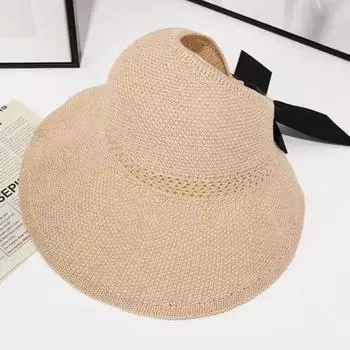 Шляпа от солнца Пустой цилиндр Шляпа с козырьком от солнца Большие поля Лето и отдых коричневый