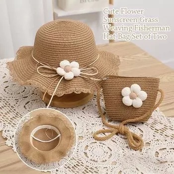 Шляпа от солнца с большими полями, защита от ультрафиолета, шляпа-ведро, праздничная детская соломенная сумка, сумка для девочек