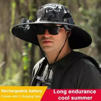 Шляпа от солнца с дышащей сеткой, регулируемый шнур, солнцезащитная шляпа с широкими полями и двойным вентилятором, шляпа для рыбалки и пешего туризма F