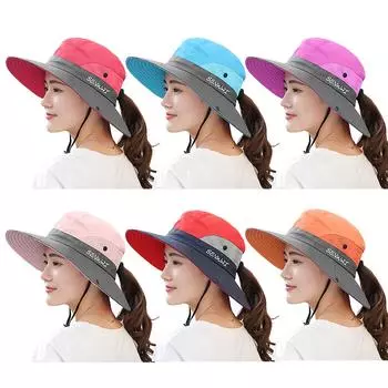 Шляпа от солнца с широкими полями, женская шляпа Boonie с защитой от ультрафиолета, летняя кепка для пляжа розовый