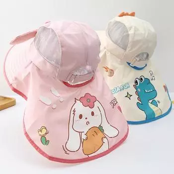 Шляпа от солнца с веером. Детская пляжная шляпа с широкими полями. Регулируемая шляпа с защитой от ультрафиолета. Дышащий головной убор с защитой от солнца для альпинизма, пешего туризма, путешествий. розовый