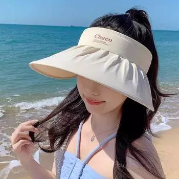 Шляпа от солнца с защитой от ультрафиолета для женщин 2024 года, новый летний модный тренд, пустая верхняя часть, шляпа от солнца от ультрафиолета M (56-58cm) Cbaeo Empty Cap