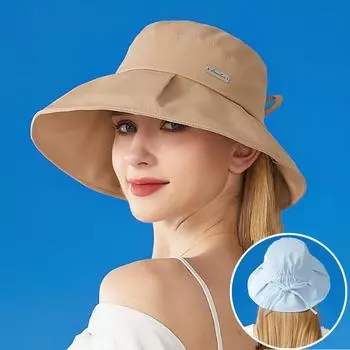 Шляпа от солнца, женская уличная однотонная солнцезащитная шляпа, летняя рыбацкая шляпа, дышащая шляпа для бассейна чёрный