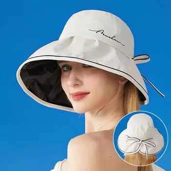 Шляпа от солнца, женская весенне-летняя дышащая рыбацкая шляпа, шляпа с большими полями, уличная солнцезащитная шляпа чёрный
