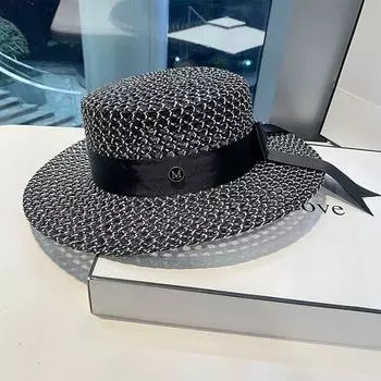 Шляпа от солнца, женские шляпы, соломенная шляпа с широкими полями, женская летняя пляжная кепка, вечернее платье, шляпа с черным бантом, пляжная шляпа белый