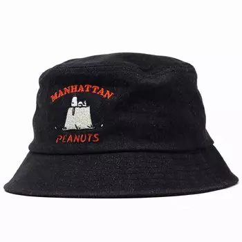 Шляпа Панама Панама Snoopy PEANUTS Свободный размер Черный [Manhattan Portage] Весна/Лето (приблизительно. 55-58см)
