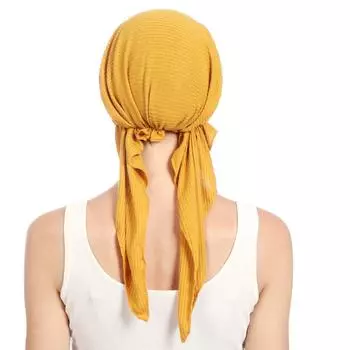 Шляпа Полоска Шифон Бандана Кепки Женские Хиджабы Мусульманский Тюрбан Головной Платок Исламский Тюрбан красный