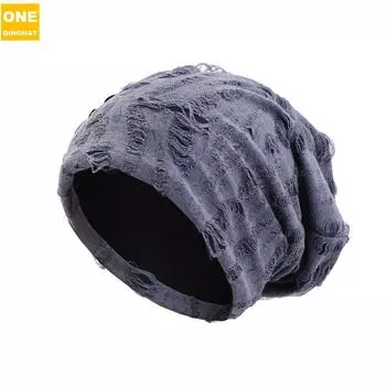 Шляпа ретро мужская и женская рваная шапка-пуловер, хип-хоп платок, защита ушей платок шапка Jdu-50H One size темно-синий