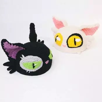 Шляпа с изображением кошки-министра Лингья, ручная работа, черно-белая шляпа с изображением патронуса кошки Лингья Тур M56-58cm