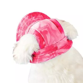 Шляпа с отверстиями для ушей, дышащая, сверхлегкая защита от солнца, летний головной убор для домашних животных с шнурком для домашних животных S розы красного