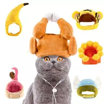 Шляпа с подсолнухом для домашних животных, собака, кошка, банановая тиара, чехол для головы тигра, принадлежности для борьбы с Тедди A