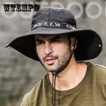 Шляпа с широкими полями 12 см, летняя уличная шляпа от солнца, шляпа от солнца для восхождения, солнцезащитная шляпа, быстросохнущая ветрозащитная шляпа one size темно-синий