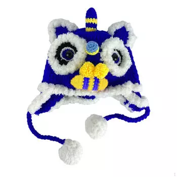 Шляпа в виде животного, китайский вышитый головной убор с ушами для танца льва, теплая зимняя M