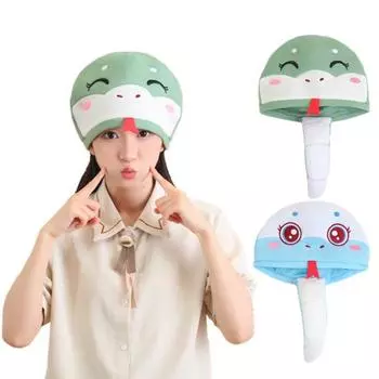 Шляпа в виде змеи Китайский год змеи Плюшевая шапка Мультяшное зодиакальное животное зелёный