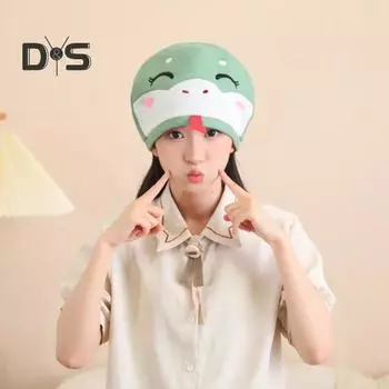 Шляпа в виде змеи, плюшевая шапка в виде китайского года змеи, мультяшная шапка с изображением животных со знаком зодиака, головной убор для новогодней вечеринки для взрослых и детей белый