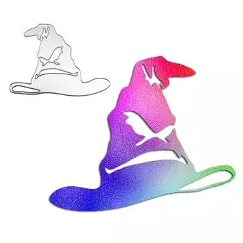 Шляпа ведьмы дизайн металлический трафарет для DIY Скрапбукинг альбом фото тиснение бумажная карта ремесленный декор серебряный