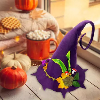 Шляпа ведьмы на Хэллоуин, креативная шляпа волшебника для маскарада,