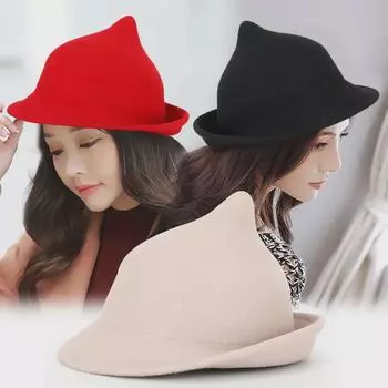 Шляпа ведьмы в европейском и американском стиле — остроконечная фетровая шляпа для Хэллоуина и сценических выступлений Size S (54-56cm) кирпич красный