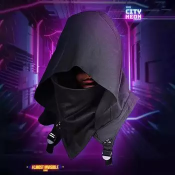 Шляпа ведьмы в стиле киберпанк, средневековый плащ с капюшоном для Хэллоуина, косплей, ролевая одежда, плащ с капюшоном чёрный