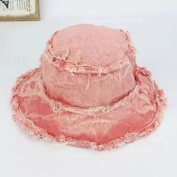 Шляпа-ведро из стираного хлопка, универсальная, всесезонная, уличная шляпа-козырек, джинсовая шляпа Burr Basin, уличная мода, универсальная M56-58cm серый