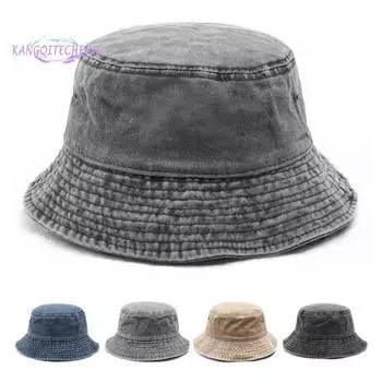 Шляпа-ведро, однотонная, мытая, винтажная, с защитой от УФ-лучей, солнцезащитный крем, декоративная джинсовая, унисекс, женская и мужская кепка, головной убор темно-серого