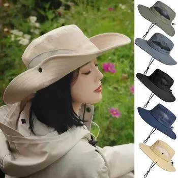 Шляпа-ведро с большими широкими полями, дышащая сетчатая солнцезащитная кепка, уличная, для путешествий, рыбалки, скалолазания, пешего туризма, спортивная унисекс, рыбацкая шляпа