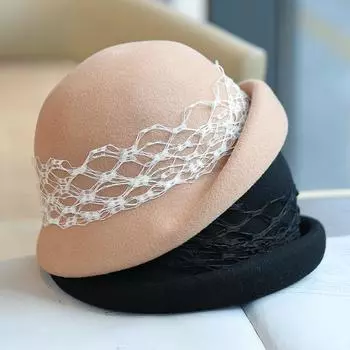 Шляпа-веер, трехмерная бабочка со стразами, темпераментный шерстяной берет осень и зима ретро элегантный сетчатый цилиндр для женщины Adjustable хаки