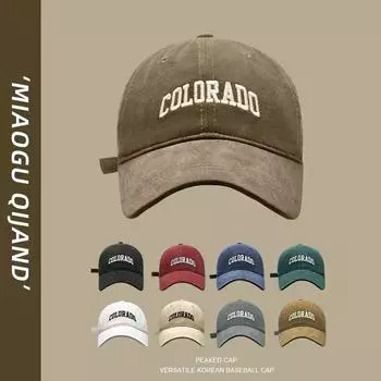 Шляпа весна и лето новая полированная кепка с буквами универсальная женская оптовая продажа мягкий верх показывающий лицо маленькая солнцезащитная бейсболка M54-62cm