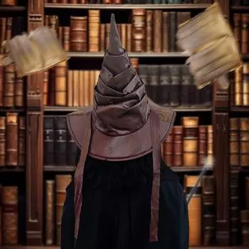 Шляпа волшебника на Хэллоуин, шляпа ведьмы в стиле ретро для взрослых, остроконечная шляпа с нашивкой, шляпа нищего для костюмов на Хэллоуин A