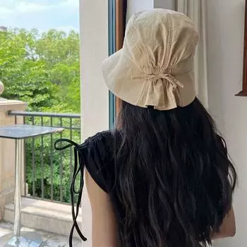 Шляпа Защита от солнца УФ-защитная ткань Корейский стиль Кепка Солнцезащитная шляпа Шляпа-ведро Женская шляпа-ведро I