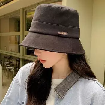 Шляпа женская 2024 новая шляпа-ведро осень-зима удобная дышащая универсальная шляпа-ведро простая маленькая шляпа-ведро 56-58cm