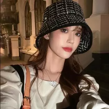 Шляпа женская британская фетровая шляпа Sense Small Fragrance Style, зимняя теплая шляпа-ракушка One Size