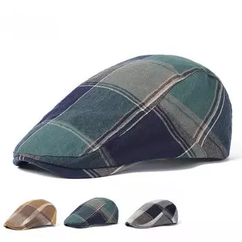Шляпа женская кепка с утиным язычком для мужчин и женщин весна-лето шляпа от солнца клетчатая кепка вперед Ms. Берет M56-58cm серый