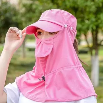 Шляпа женская летняя шляпа от солнца мужская складная шляпа от солнца для активного отдыха ветрозащитная универсальная маска для лица велосипедная солнцезащитная шляпа M56-58cm синий