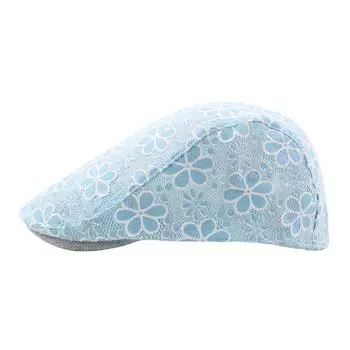 Шляпа женская летняя шляпа от солнца с цветочной вышивкой, кружевная ажурная шапка с застежкой-молнией, дышащая берет Adjustable жёлтый